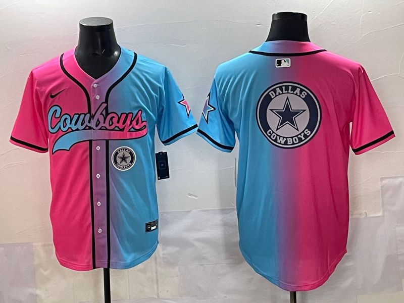 Men 2025 Dallas Cowboys Blank Blue pink Nike Limited NFL Jersey style 0020->dallas cowboys->NFL Jersey